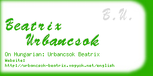 beatrix urbancsok business card